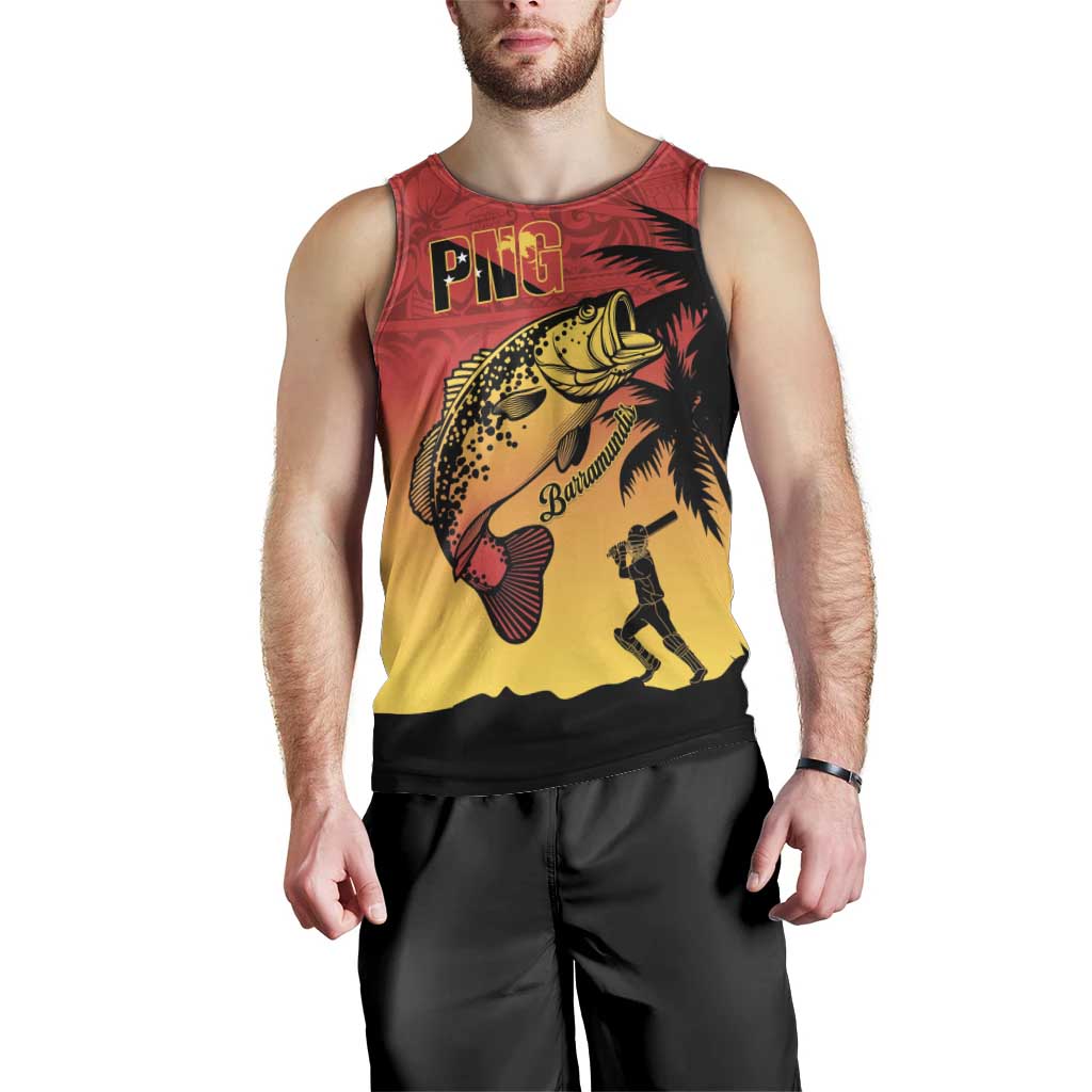 Custom Papua New Guinea Cricket Men Tank Top PNG Barramundis LT14 - Polynesian Pride