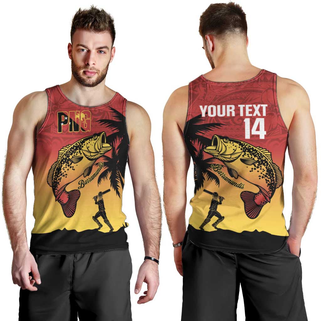 Custom Papua New Guinea Cricket Men Tank Top PNG Barramundis LT14 - Polynesian Pride
