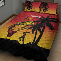 Custom Papua New Guinea Cricket Quilt Bed Set PNG Barramundis - Polynesian Pride