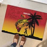 Custom Papua New Guinea Cricket Rubber Doormat PNG Barramundis LT14 - Polynesian Pride