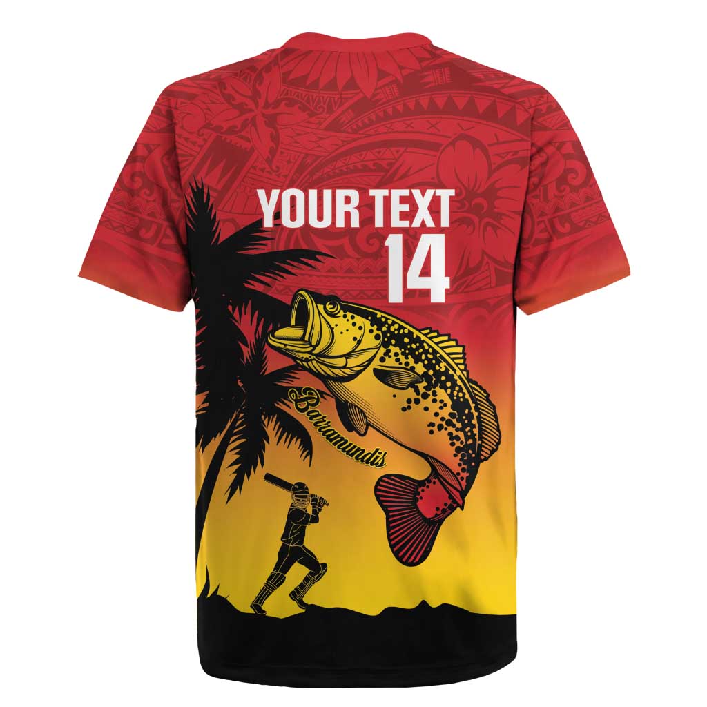 Custom Papua New Guinea Cricket Rugby Jersey PNG Barramundis LT14 - Polynesian Pride