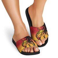 Custom Papua New Guinea Cricket Slide Sandals PNG Barramundis - Polynesian Pride