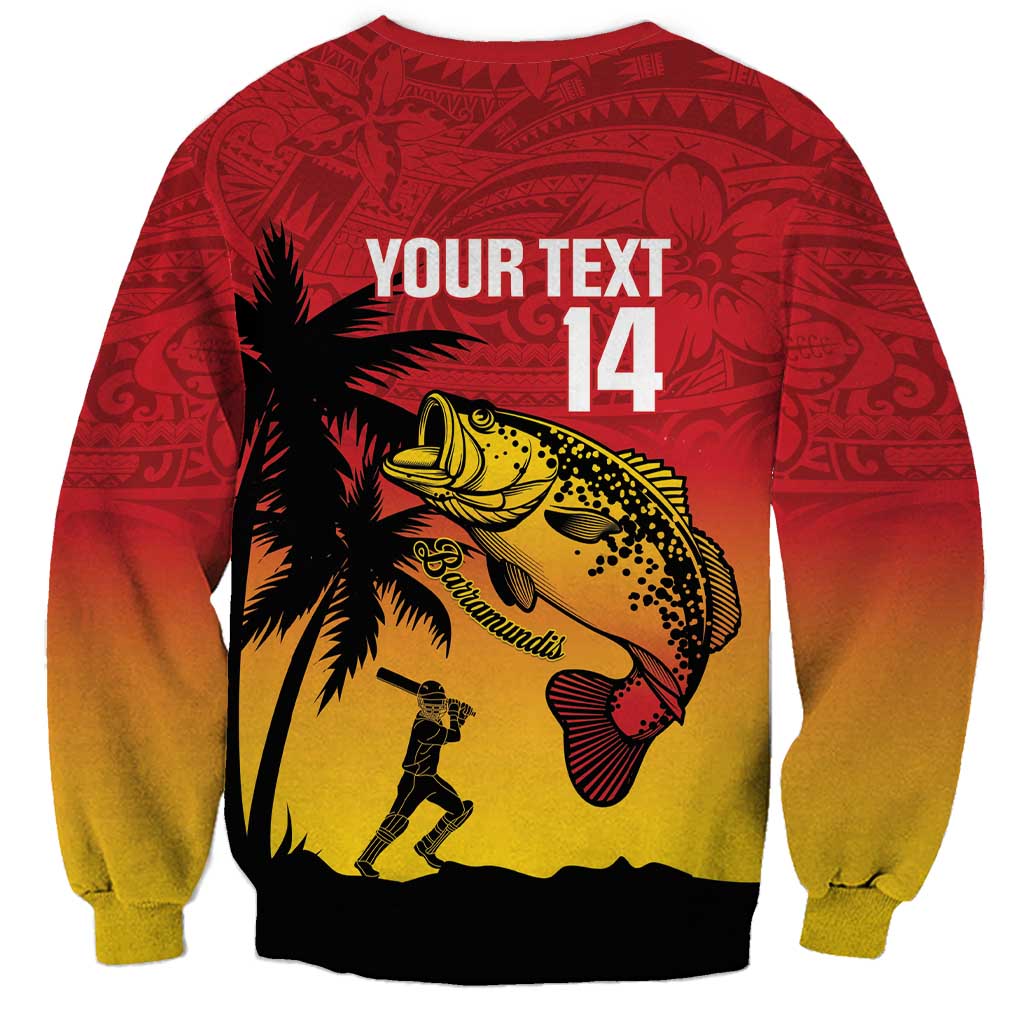 Custom Papua New Guinea Cricket Sweatshirt PNG Barramundis LT14 - Polynesian Pride