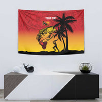 Custom Papua New Guinea Cricket Tapestry PNG Barramundis - Polynesian Pride