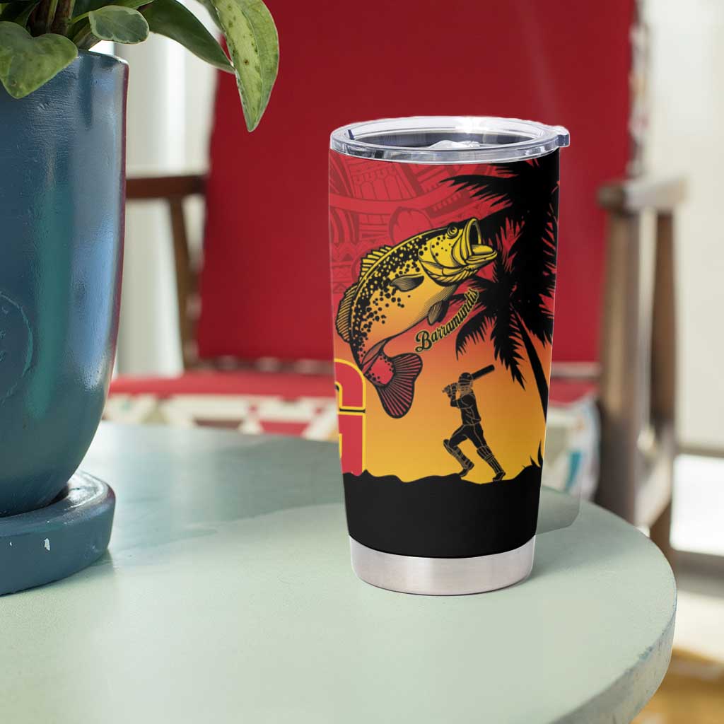 Custom Papua New Guinea Cricket Tumbler Cup PNG Barramundis - Polynesian Pride
