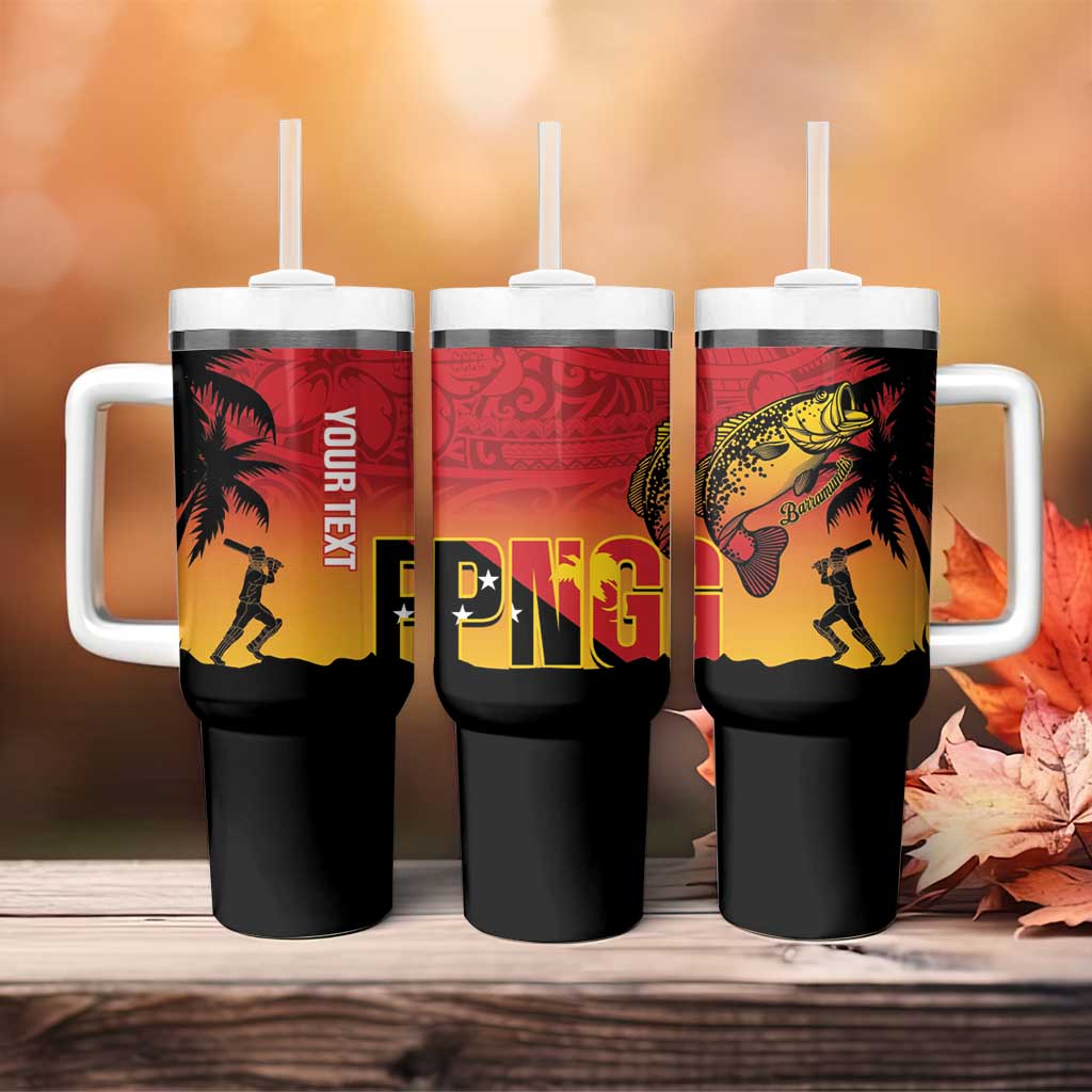 Custom Papua New Guinea Cricket Tumbler With Handle PNG Barramundis - Polynesian Pride