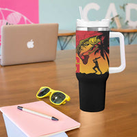Custom Papua New Guinea Cricket Tumbler With Handle PNG Barramundis - Polynesian Pride