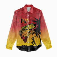 Custom Papua New Guinea Cricket Women Casual Shirt PNG Barramundis - Polynesian Pride