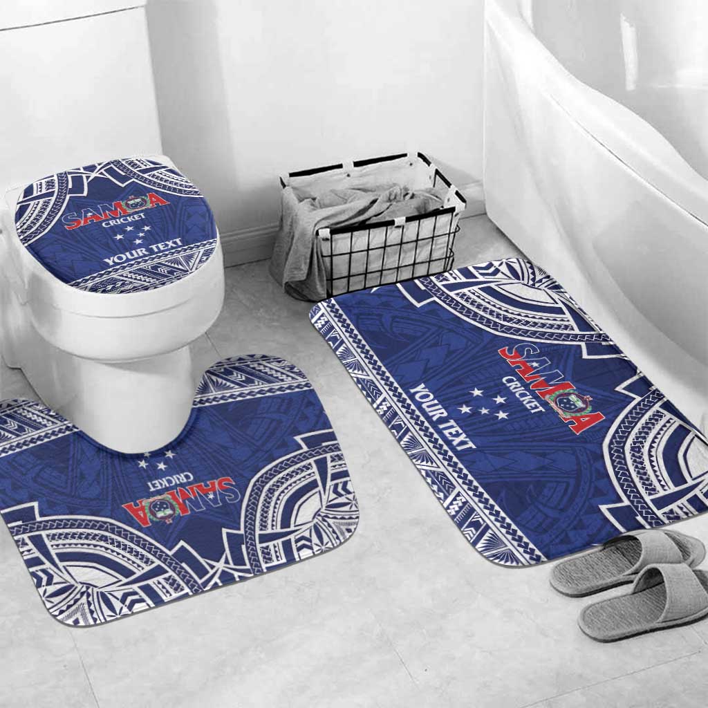 Custom Samoa Cricket Bathroom Set Go Champions Samoan LT14 Mat Set Only (3 pcs) One Size Blue - Polynesian Pride
