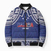 Custom Samoa Cricket Bomber Puffer Jacket Go Champions Samoan LT14 Unisex Blue - Polynesian Pride
