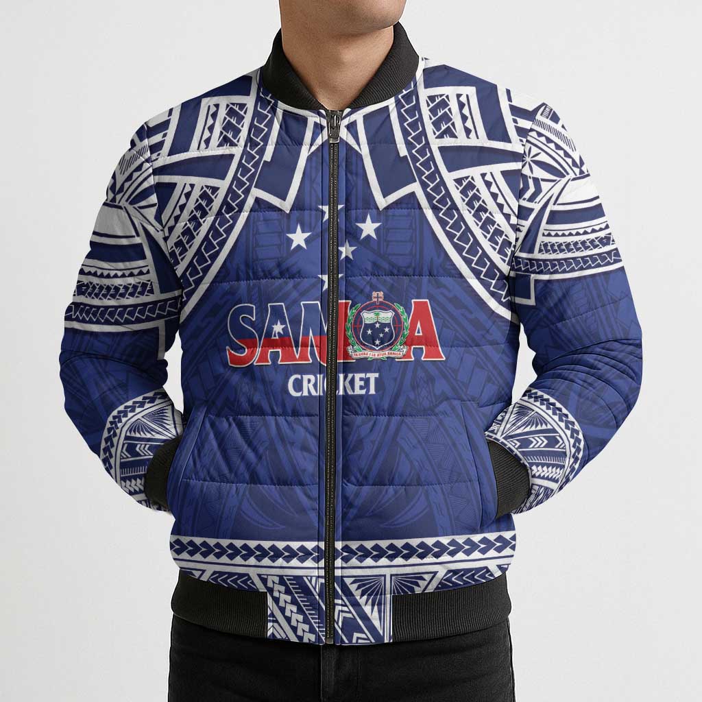 Custom Samoa Cricket Bomber Puffer Jacket Go Champions Samoan LT14 - Polynesian Pride