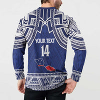 Custom Samoa Cricket Button Sweatshirt Go Champions Samoan LT14 - Polynesian Pride