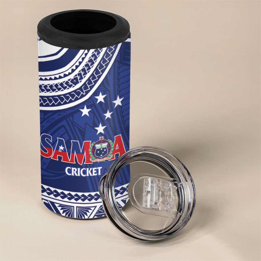 Custom Samoa Cricket 4 in 1 Can Cooler Tumbler Go Champions Samoan LT14 - Polynesian Pride