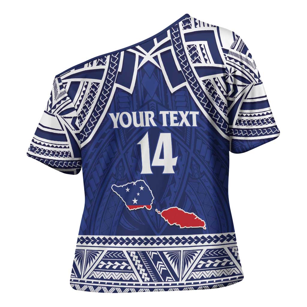 Custom Samoa Cricket Cross Shoulder Shirt Go Champions Samoan LT14 - Polynesian Pride