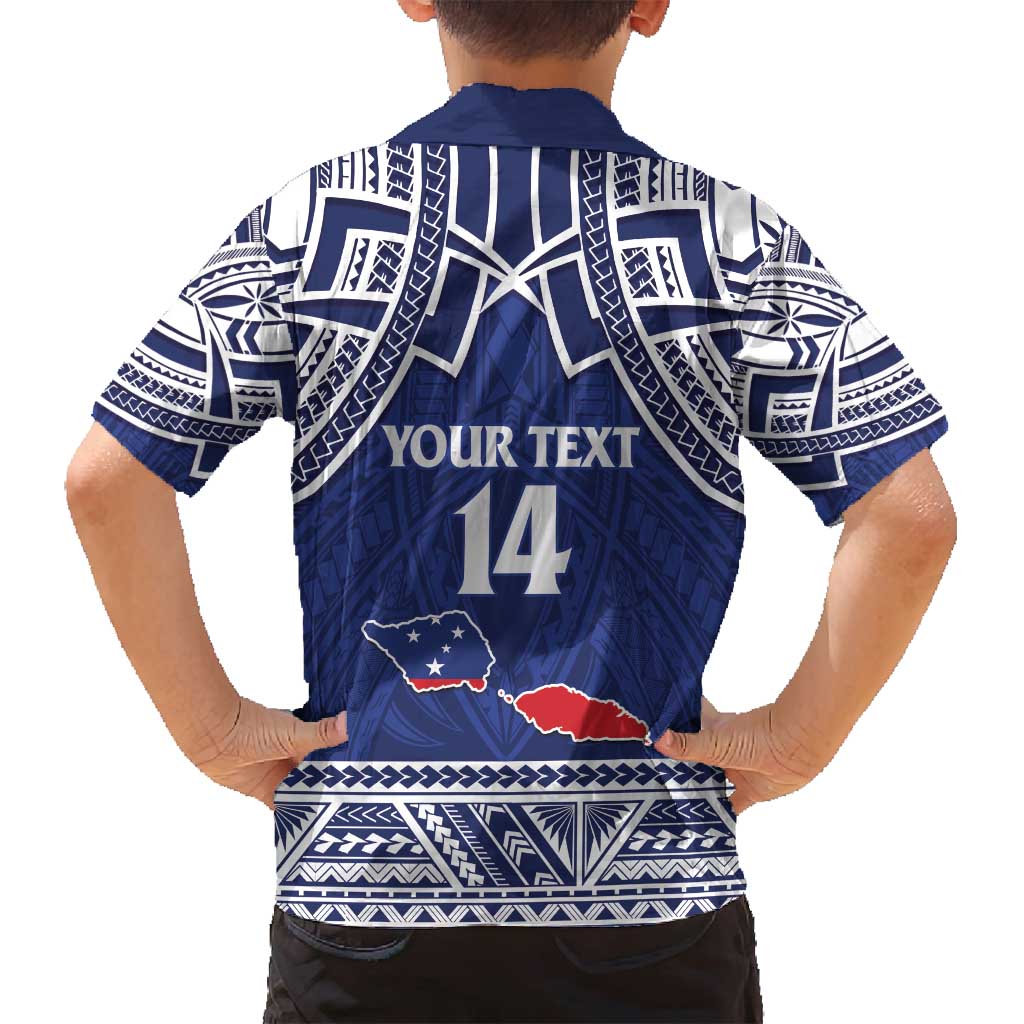 Custom Samoa Cricket Family Matching Off Shoulder Short Dress and Hawaiian Shirt Go Champions Samoan - Polynesian Pride