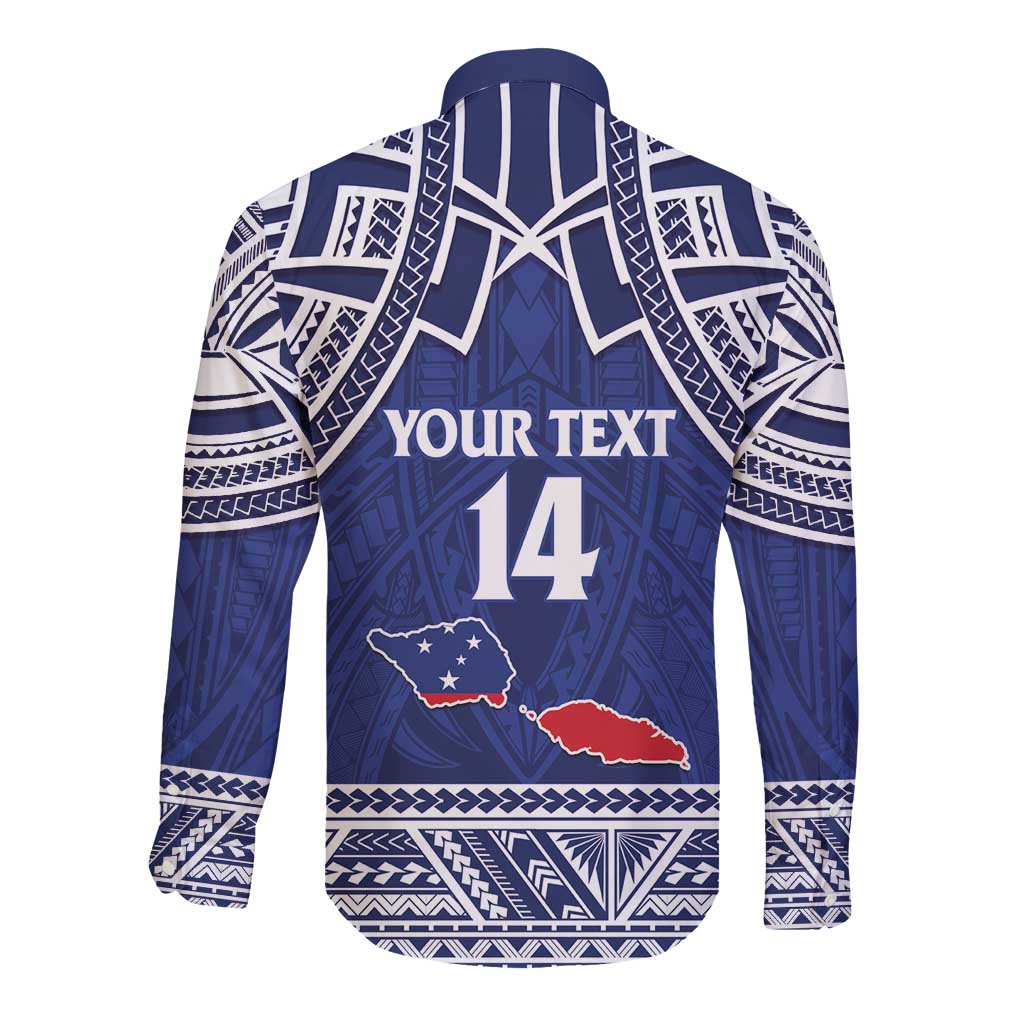 Custom Samoa Cricket Long Sleeve Button Shirt Go Champions Samoan LT14 - Polynesian Pride