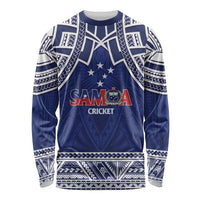 Custom Samoa Cricket Long Sleeve Shirt Go Champions Samoan LT14 Unisex Blue - Polynesian Pride