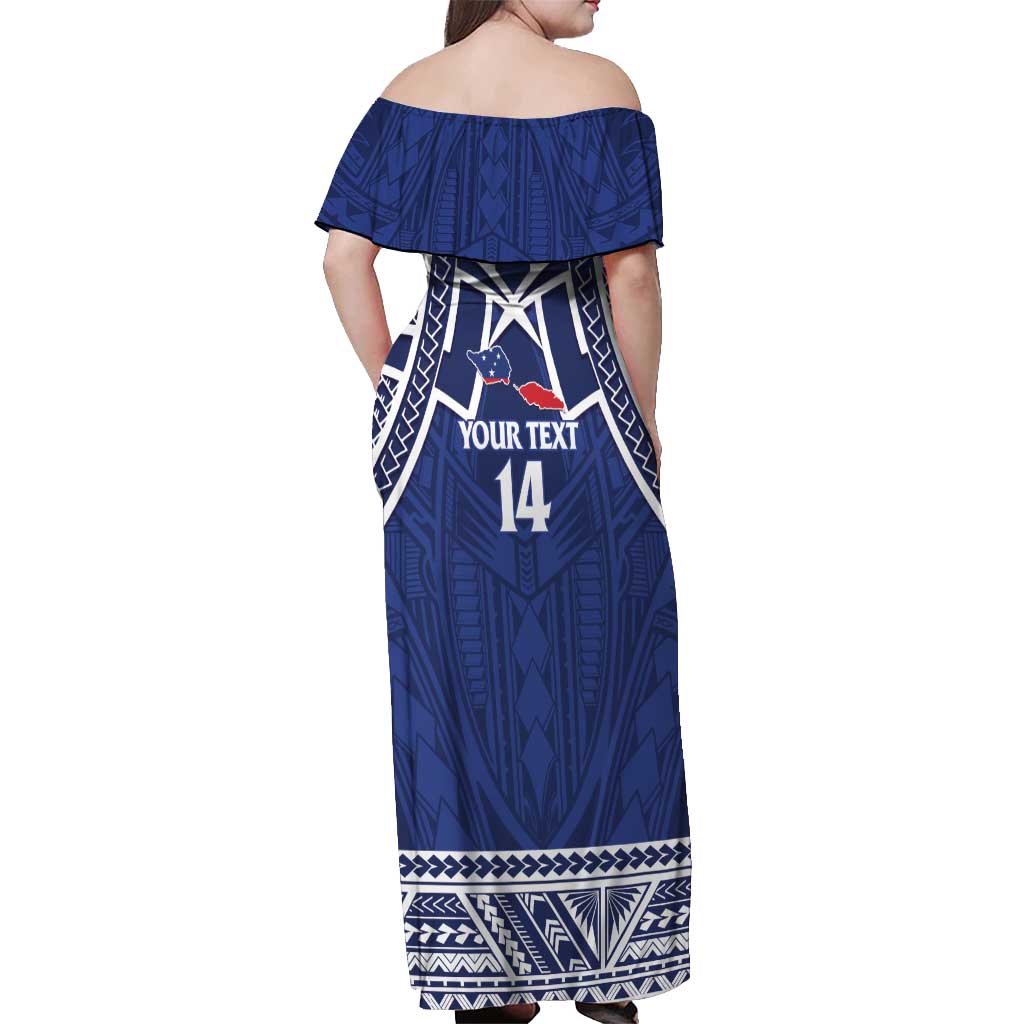 Custom Samoa Cricket Off Shoulder Maxi Dress Go Champions Samoan - Polynesian Pride