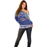 Custom Samoa Cricket Off Shoulder Sweater Go Champions Samoan - Polynesian Pride