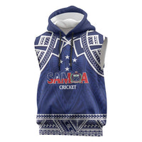 Custom Samoa Cricket Sleeveless Hoodie Go Champions Samoan LT14 Blue - Polynesian Pride