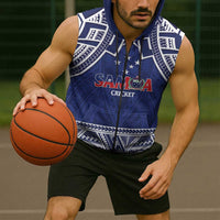 Custom Samoa Cricket Sleeveless Zip Hoodie Go Champions Samoan LT14 - Polynesian Pride