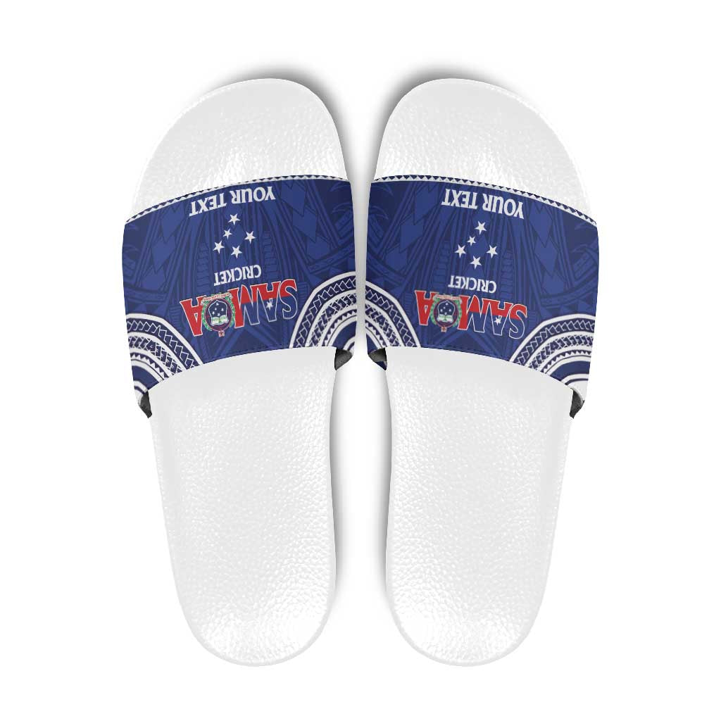 Custom Samoa Cricket Slide Sandals Go Champions Samoan LT14 Blue - Polynesian Pride