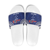 Custom Samoa Cricket Slide Sandals Go Champions Samoan LT14 Blue - Polynesian Pride