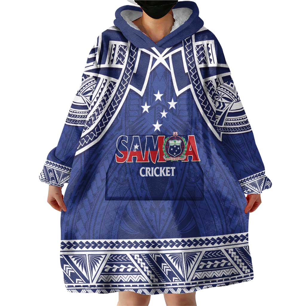 Custom Samoa Cricket Wearable Blanket Hoodie Go Champions Samoan LT14 - Polynesian Pride