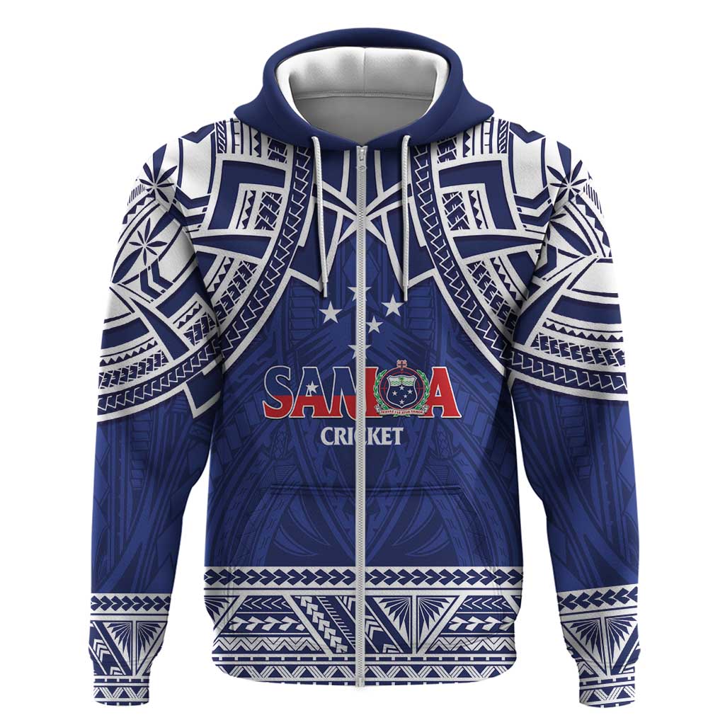 Custom Samoa Cricket Zip Hoodie Go Champions Samoan - Polynesian Pride