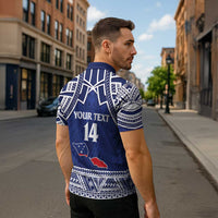 Custom Samoa Cricket Zipper Polo Shirt Go Champions Samoan - Polynesian Pride