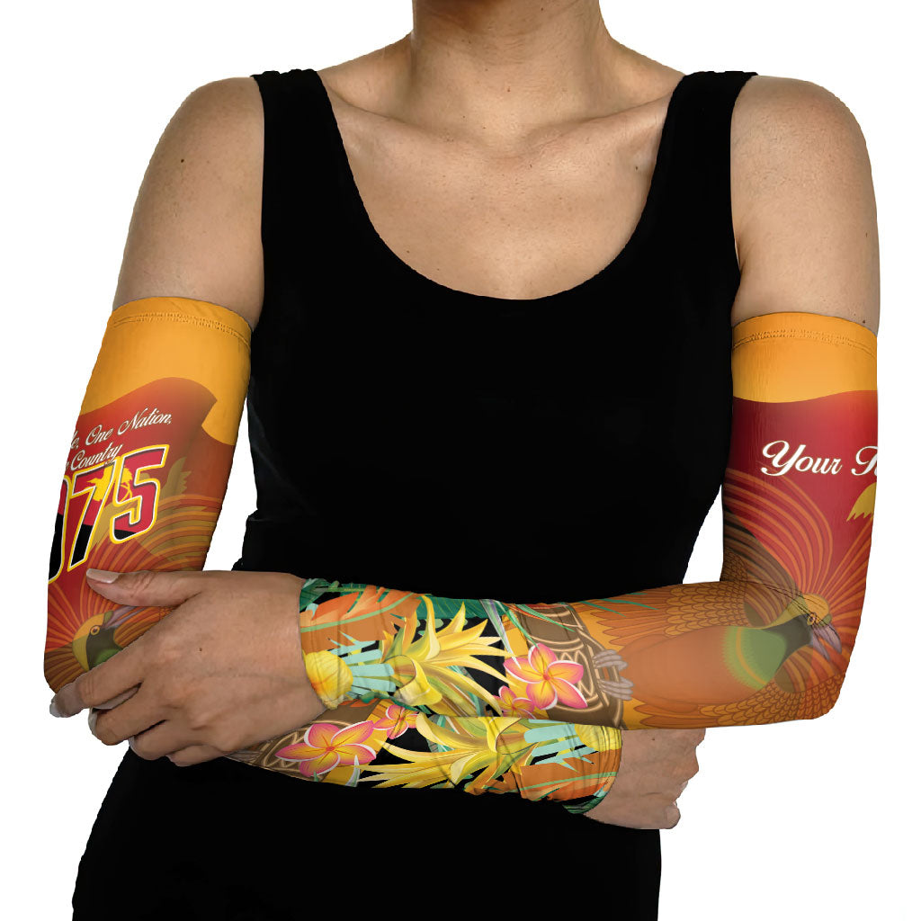 Personalised Papua New Guinea Independence Day Arm Sleeves One People One Nation One Country