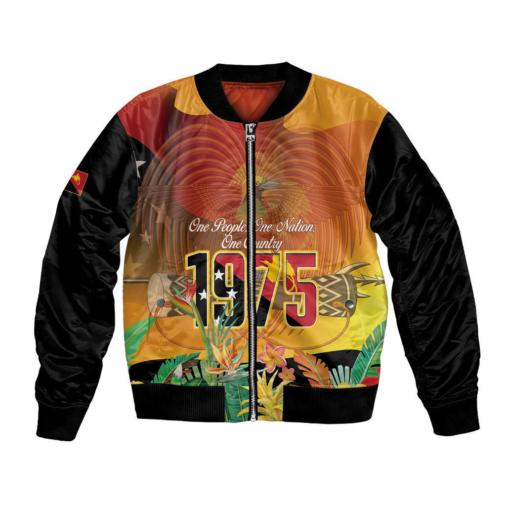 Personalised Papua New Guinea Independence Day Bomber Jacket One People One Nation One Country
