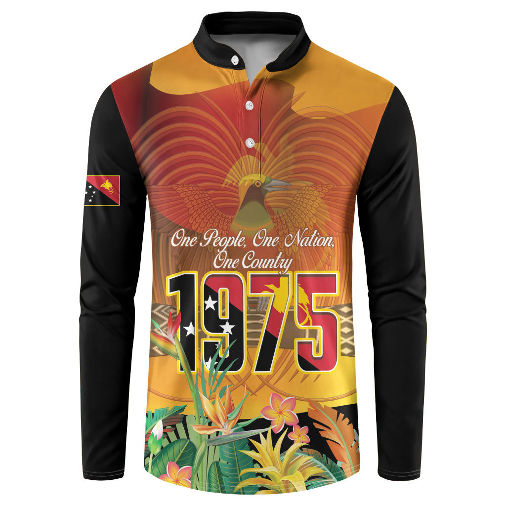 Personalised Papua New Guinea Independence Day Button Sweatshirt One People One Nation One Country
