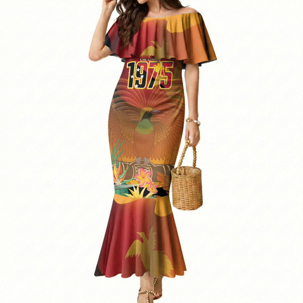 Personalised Papua New Guinea Independence Day Mermaid Dress One People One Nation One Country
