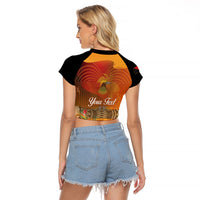 Personalised Papua New Guinea Independence Day Raglan Cropped T Shirt One People One Nation One Country