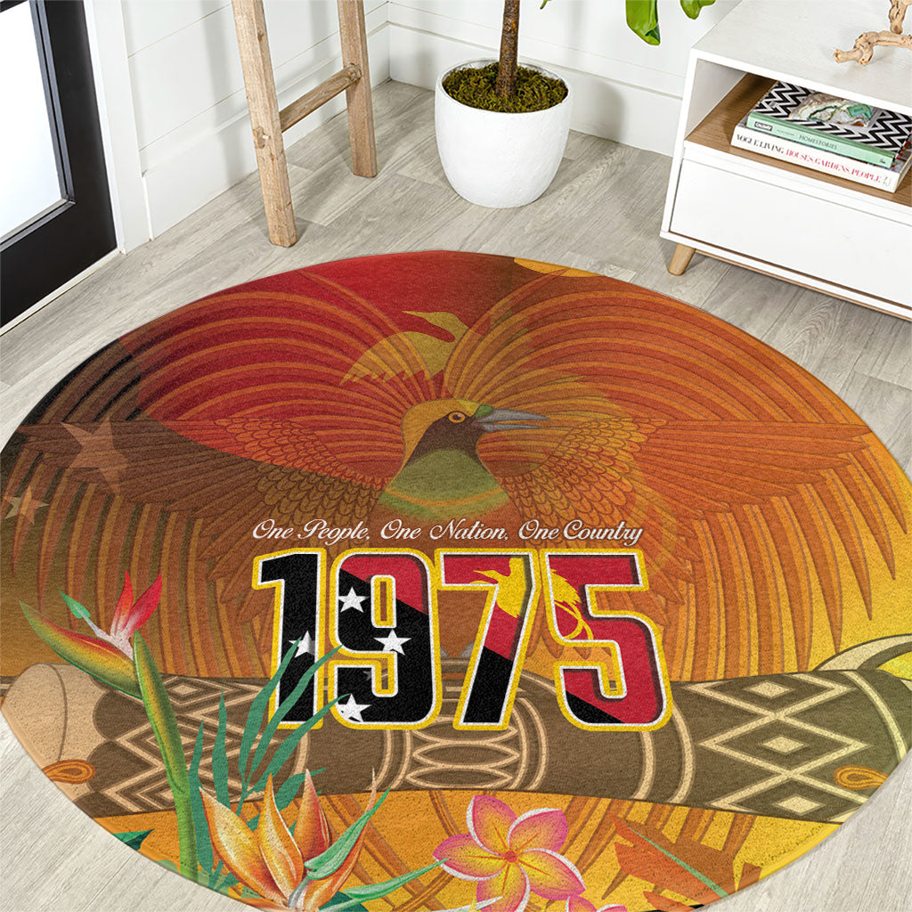 Papua New Guinea Independence Day Round Carpet One People One Nation One Country