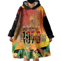 Personalised Papua New Guinea Independence Day Wearable Blanket Hoodie One People One Nation One Country