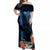 Hawaii Off Shoulder Maxi Dress Pray For Maui Hawaiian Plumeria Be Strong Blue Verison LT14 Women Blue - Polynesian Pride