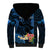 Personalised Hawaii Sherpa Hoodie Pray For Maui Hawaiian Plumeria Be Strong Blue Verison LT14 - Polynesian Pride