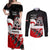Personalised Te Reo Maori New Zealand Couples Matching Off Shoulder Maxi Dress and Long Sleeve Button Shirts Kia Haka Maori Fern With Tino Rangatiratanga LT14 Red - Polynesian Pride
