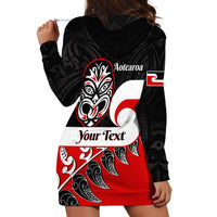 Personalised Te Reo Maori New Zealand Hoodie Dress Kia Haka Maori Fern With Tino Rangatiratanga LT14 - Polynesian Pride