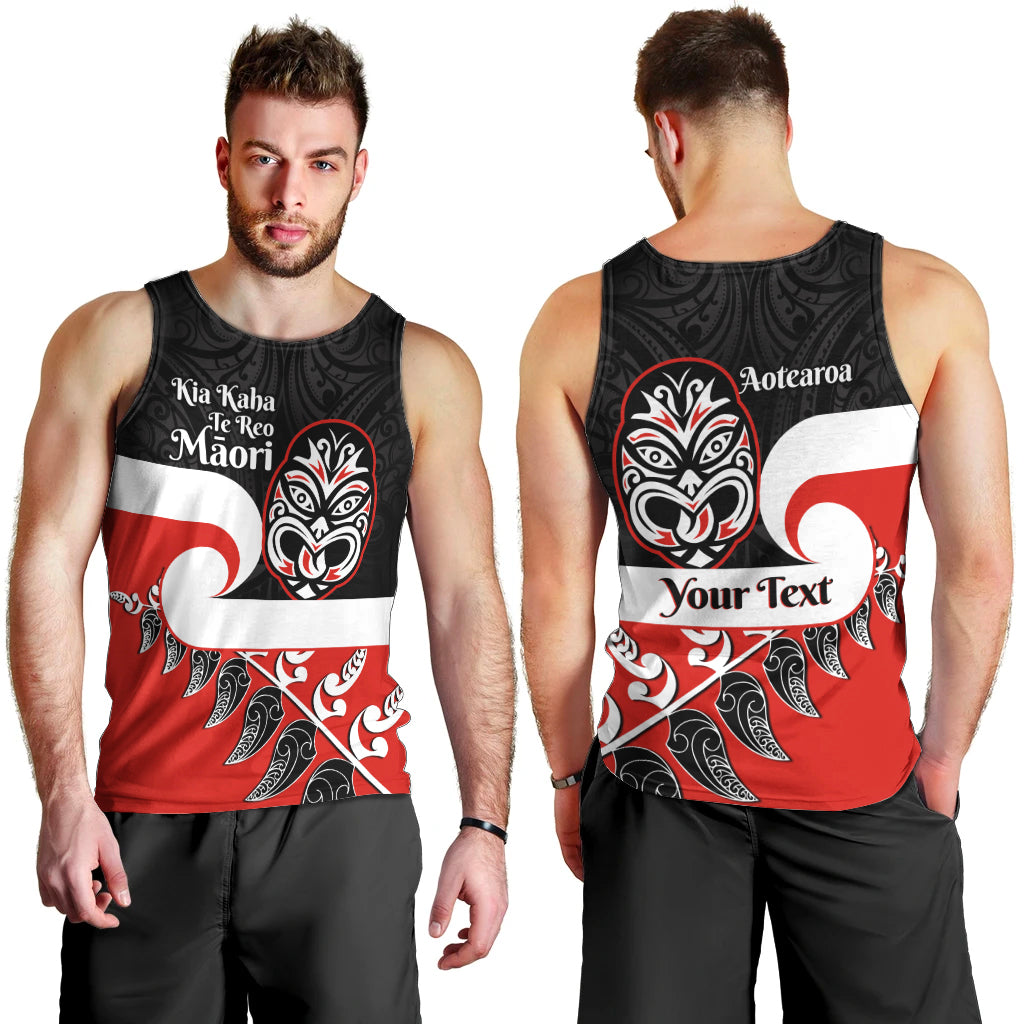 Personalised Te Reo Maori New Zealand Men Tank Top Kia Haka Maori Fern With Tino Rangatiratanga LT14 - Polynesian Pride