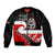 Personalised Te Reo Maori New Zealand Sleeve Zip Bomber Jacket Kia Haka Maori Fern With Tino Rangatiratanga LT14 Unisex Red - Polynesian Pride