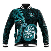 New Zealand Darts Baseball Jacket Happiness Is A Tight Threesome Maori Turquoise LT14 Unisex Turquoise - Polynesian Pride