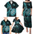 New Zealand Darts Family Matching Puletasi Dress and Hawaiian Shirt Happiness Is A Tight Threesome Maori Turquoise LT14 - Polynesian Pride