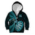 New Zealand Darts Kid Hoodie Happiness Is A Tight Threesome Maori Turquoise LT14 Zip Hoodie Turquoise - Polynesian Pride