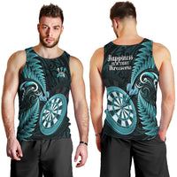 New Zealand Darts Men Tank Top Happiness Is A Tight Threesome Maori Turquoise LT14 - Polynesian Pride