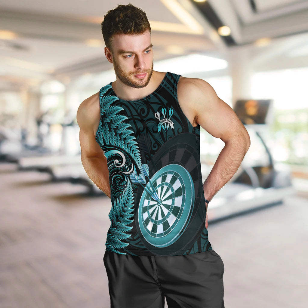 New Zealand Darts Men Tank Top Happiness Is A Tight Threesome Maori Turquoise LT14 - Polynesian Pride