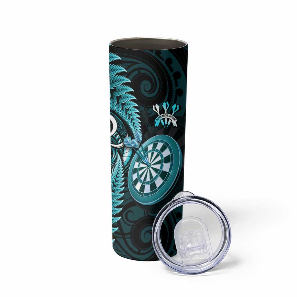 New Zealand Darts Skinny Tumbler Happiness Is A Tight Threesome Maori Turquoise