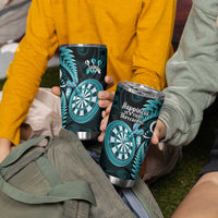 New Zealand Darts Tumbler Cup Happiness Is A Tight Threesome Maori Turquoise LT14 - Polynesian Pride